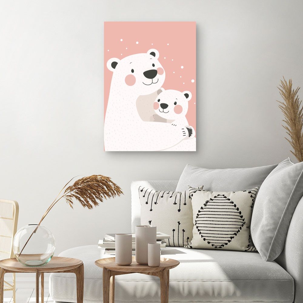 Tableau imprimé pour enfants 'Ours adorables'