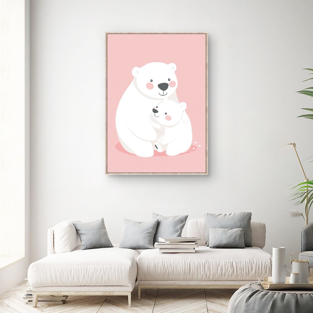 Tableau imprimé pour enfants 'Doux câlin polaire'