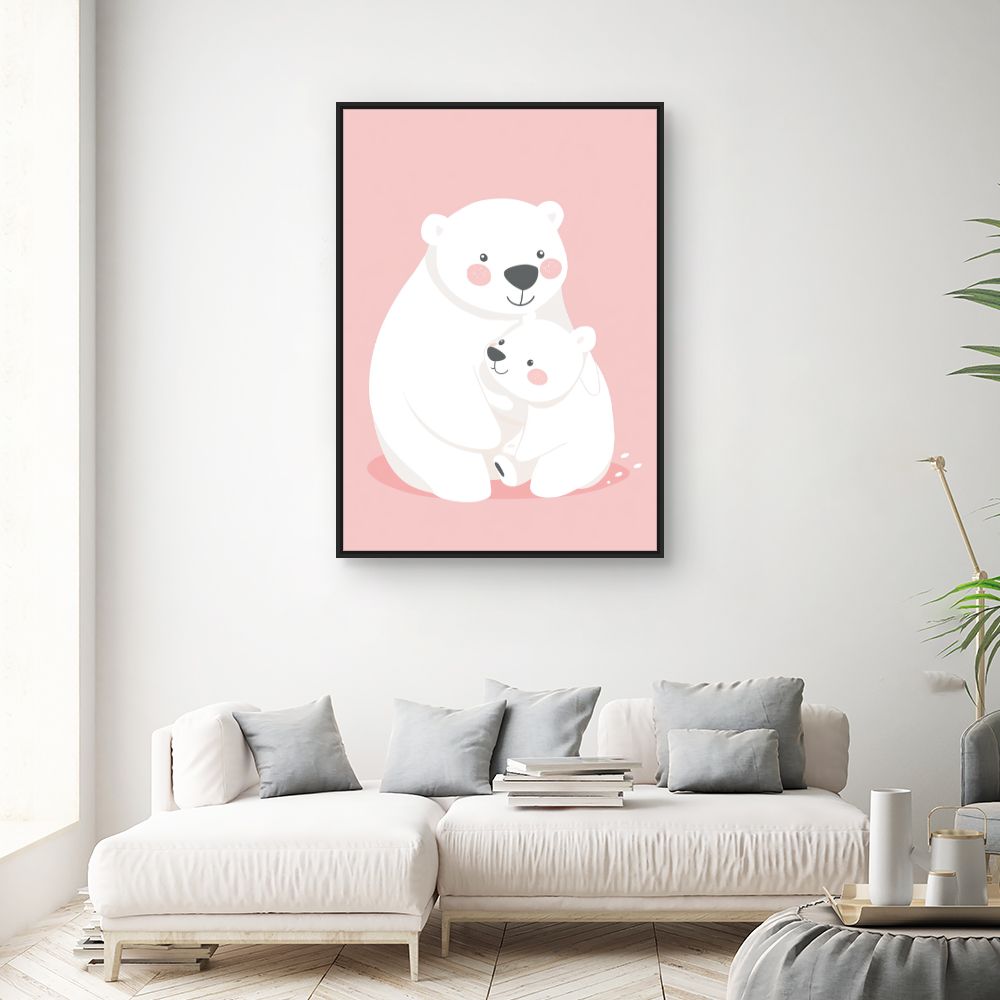 Tableau imprimé pour enfants 'Doux câlin polaire'