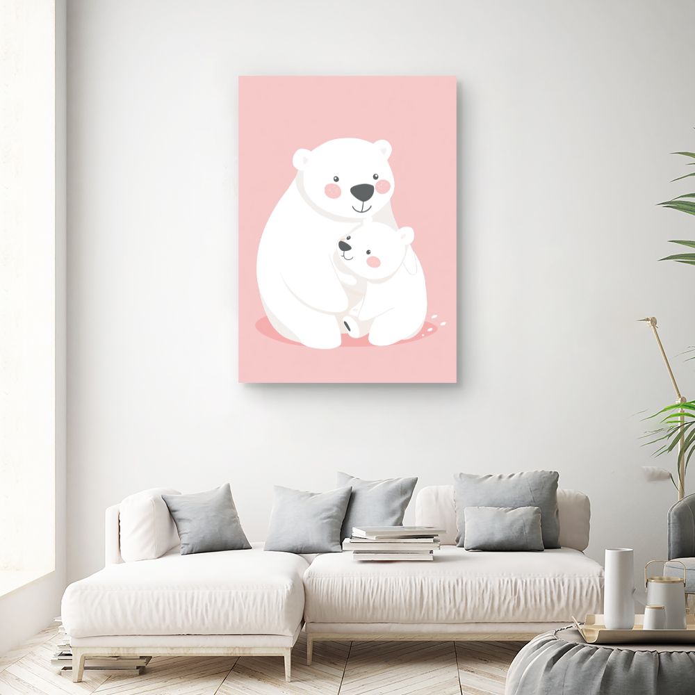Tableau imprimé pour enfants 'Doux câlin polaire'