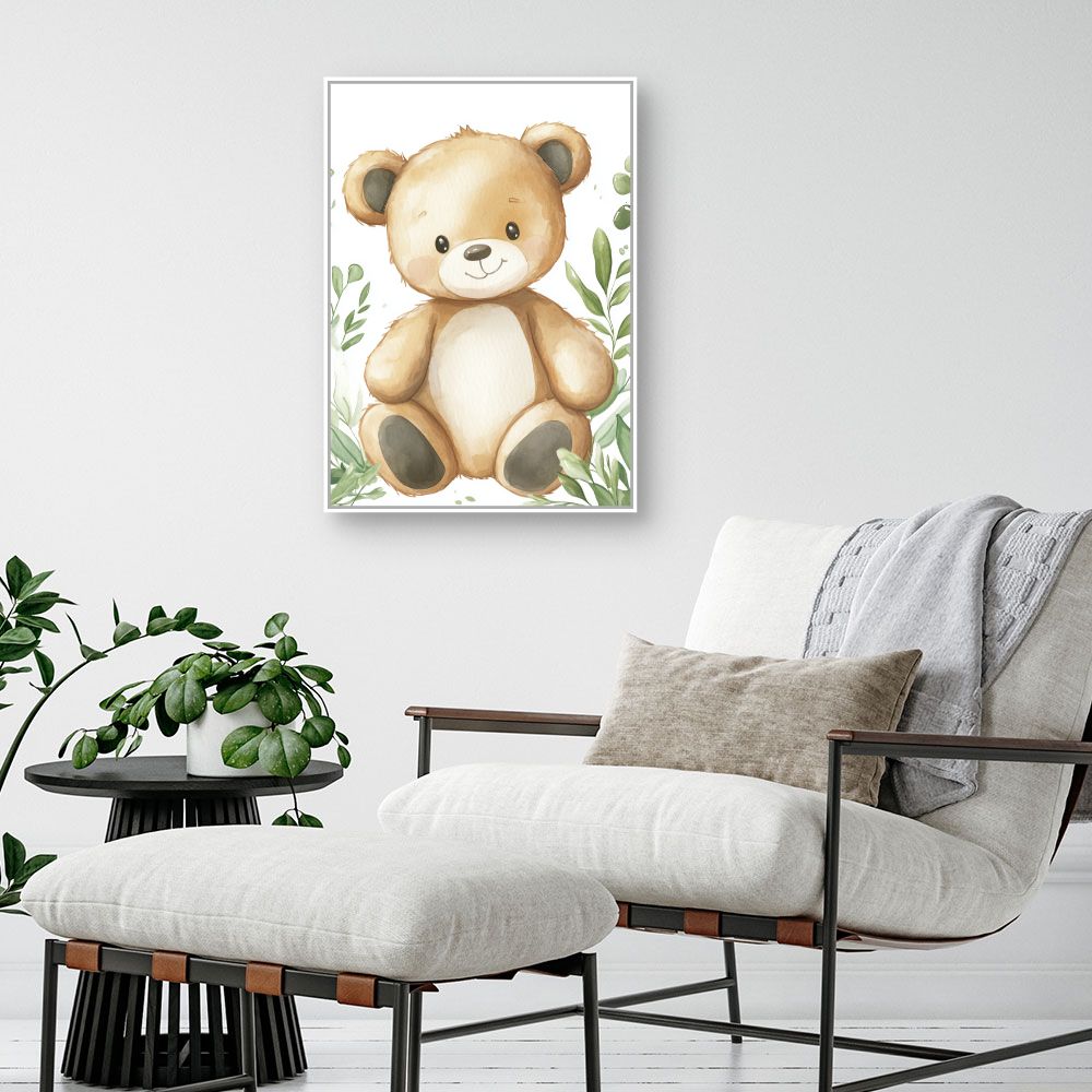 Tableau imprimé pour enfants 'Ours mignon nature'