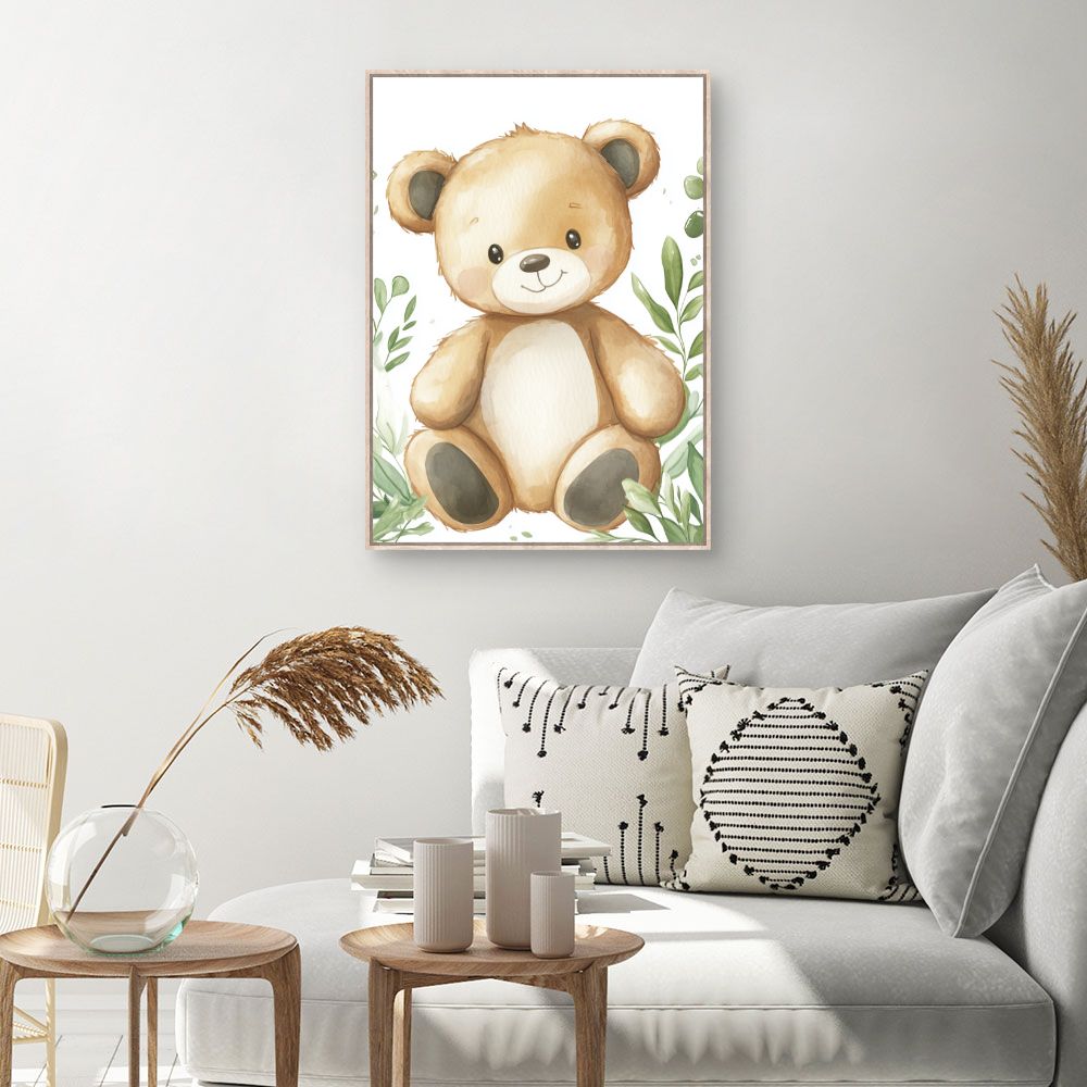 Tableau imprimé pour enfants 'Ours mignon nature'