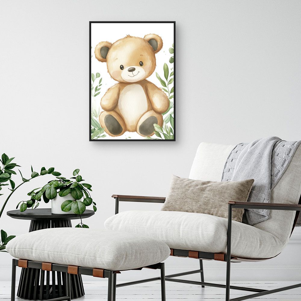Tableau imprimé pour enfants 'Ours mignon nature'