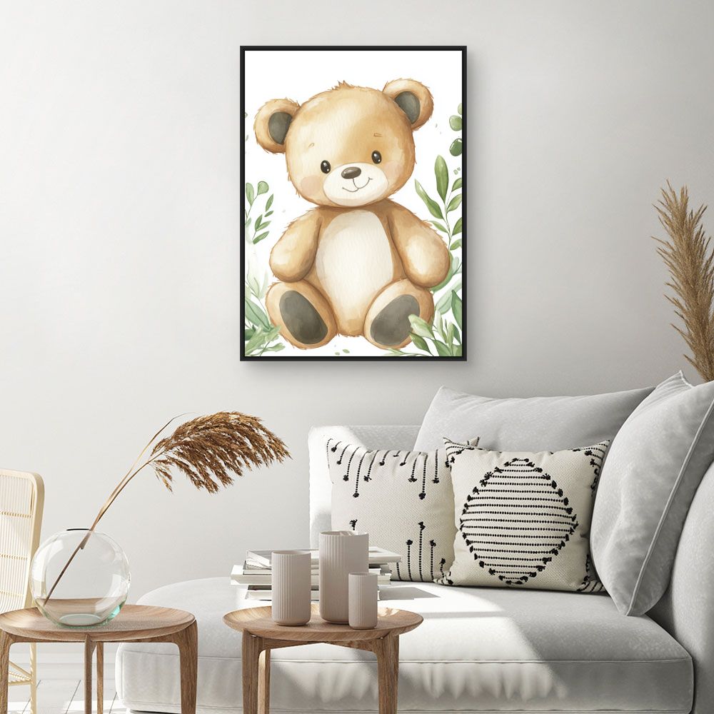 Tableau imprimé pour enfants 'Ours mignon nature'