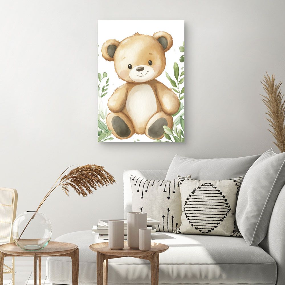 Tableau imprimé pour enfants 'Ours mignon nature'