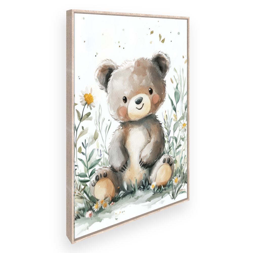 Tableau imprimé pour enfants 'Ours doux câlin'
