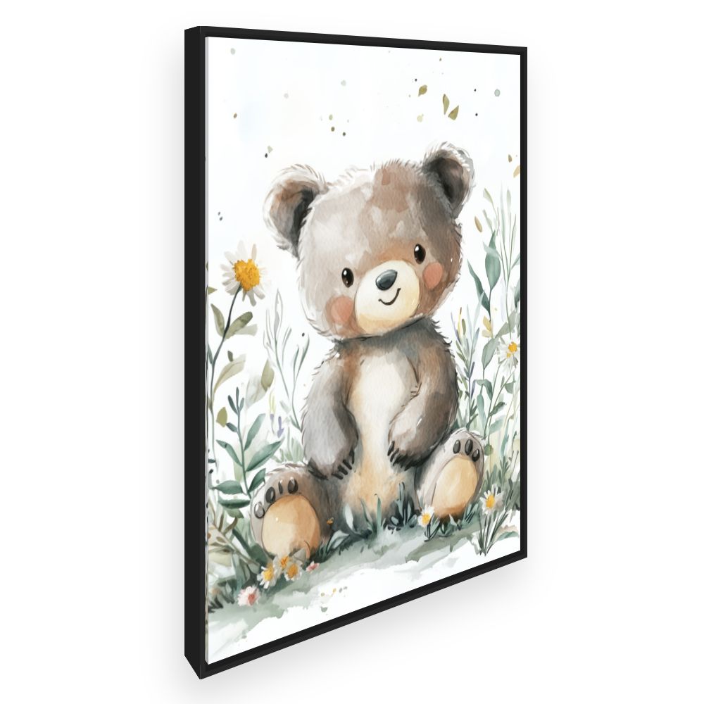 Tableau imprimé pour enfants 'Ours doux câlin'