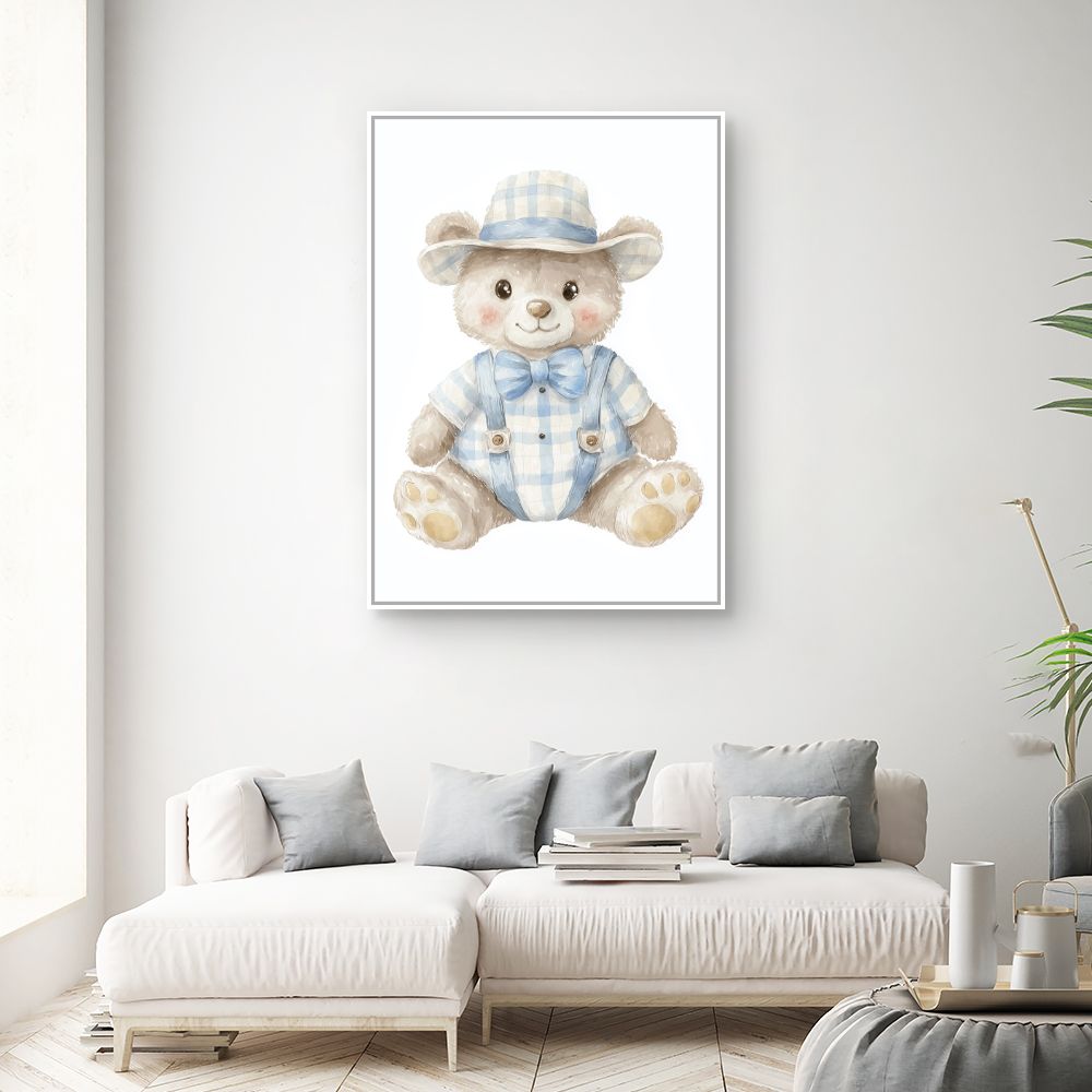 Tableau imprimé pour enfants 'Ours élégant'