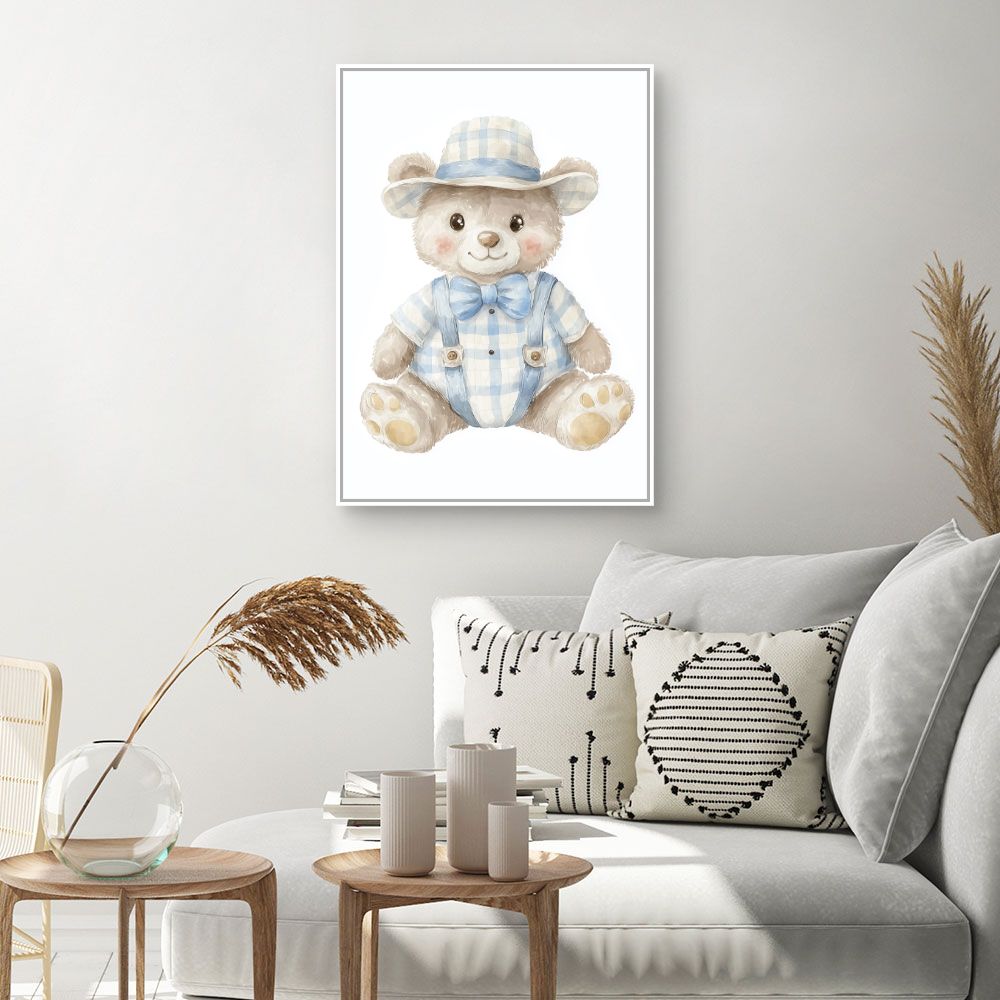 Tableau imprimé pour enfants 'Ours élégant'