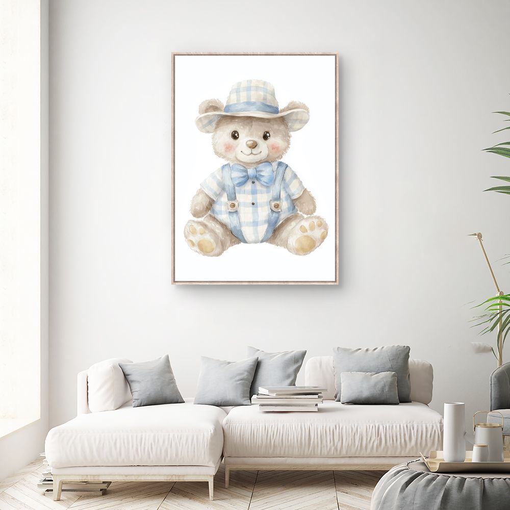 Tableau imprimé pour enfants 'Ours élégant'