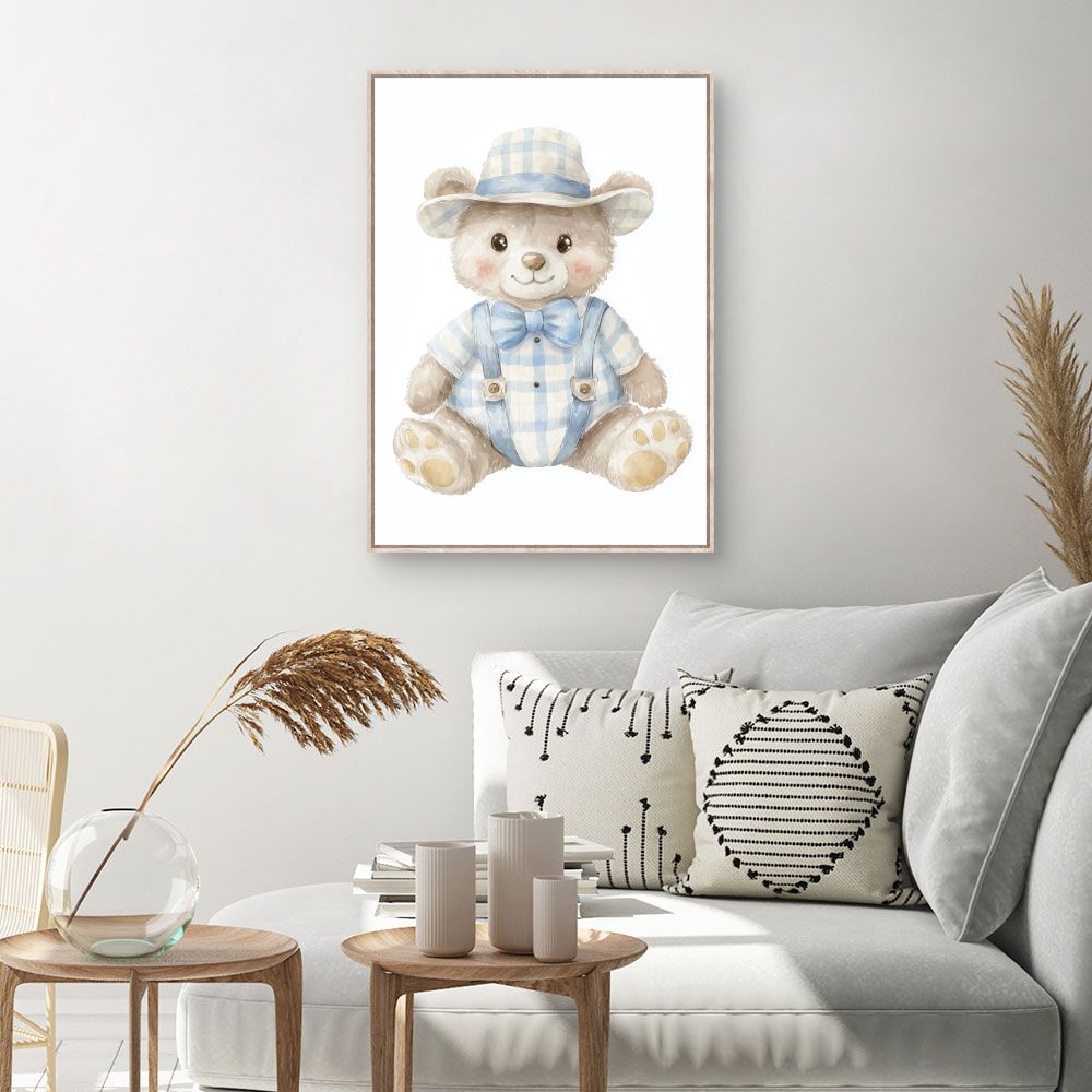 Tableau imprimé pour enfants 'Ours élégant'