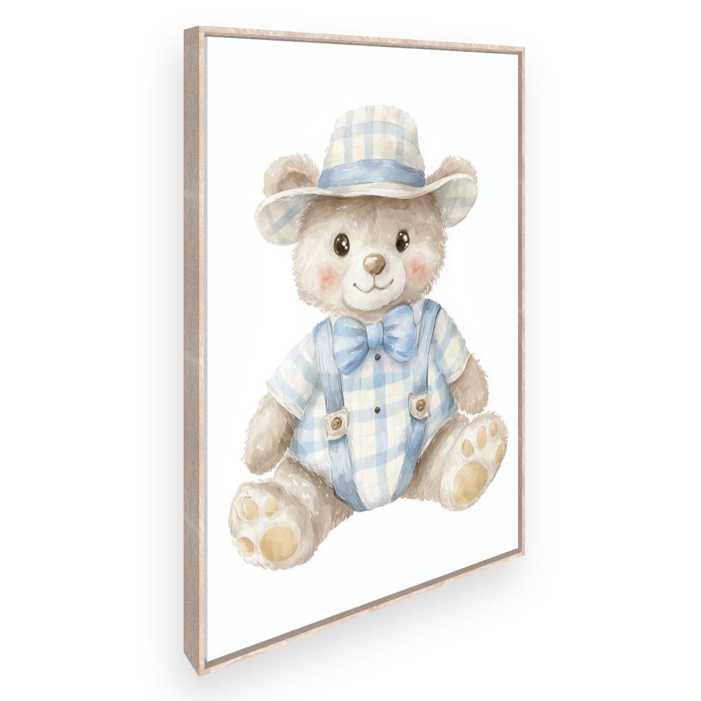 Tableau imprimé pour enfants 'Ours élégant'