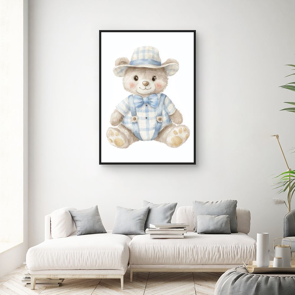 Tableau imprimé pour enfants 'Ours élégant'