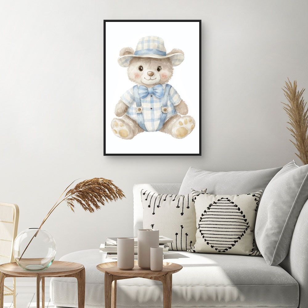 Tableau imprimé pour enfants 'Ours élégant'