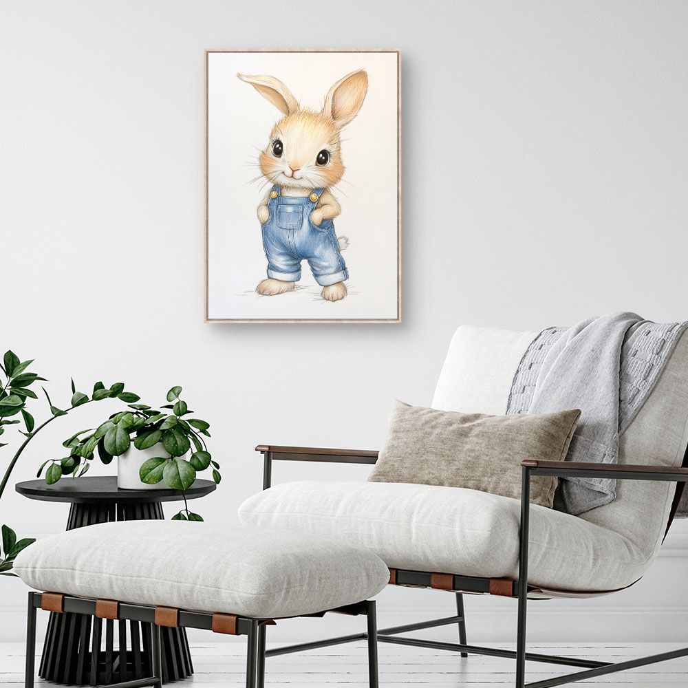 Tableau imprimé pour enfants 'Lapin adorable'
