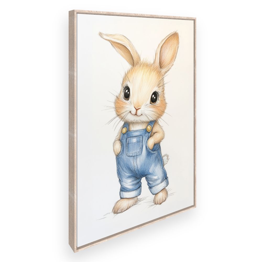 Tableau imprimé pour enfants 'Lapin adorable'