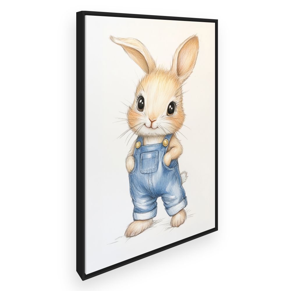 Tableau imprimé pour enfants 'Lapin adorable'