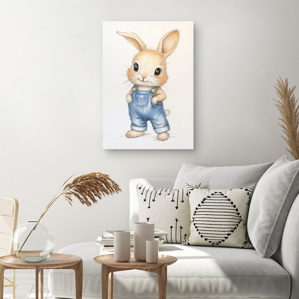 Tableau imprimé pour enfants 'Lapin adorable'
