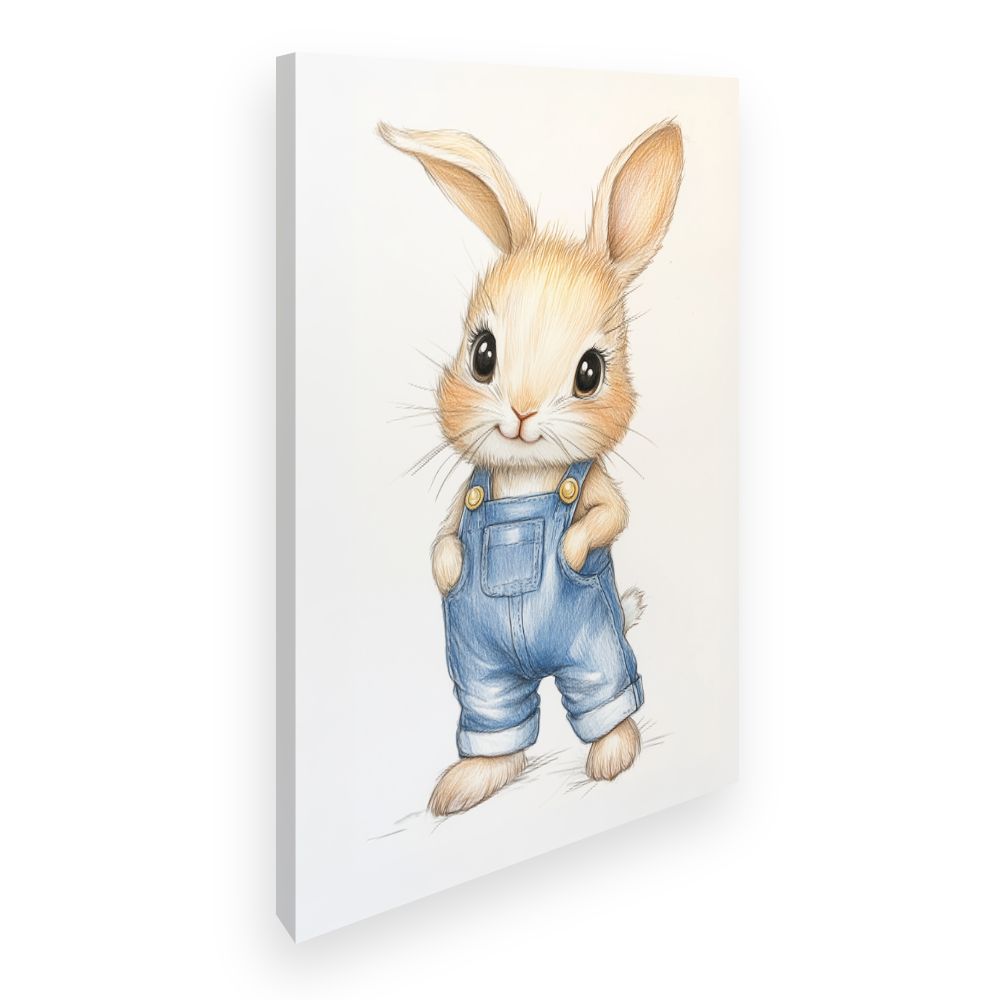 Tableau imprimé pour enfants 'Lapin adorable'