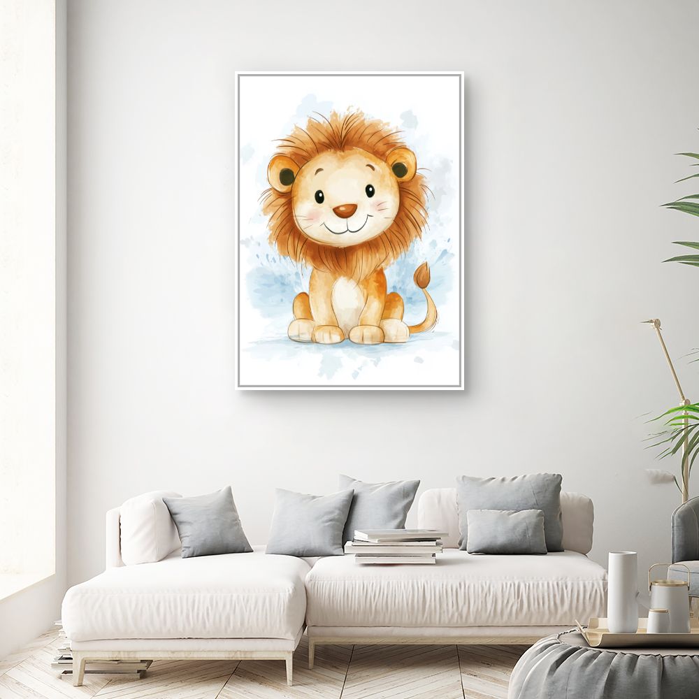 Tableau imprimé pour enfants 'Lion adorable'