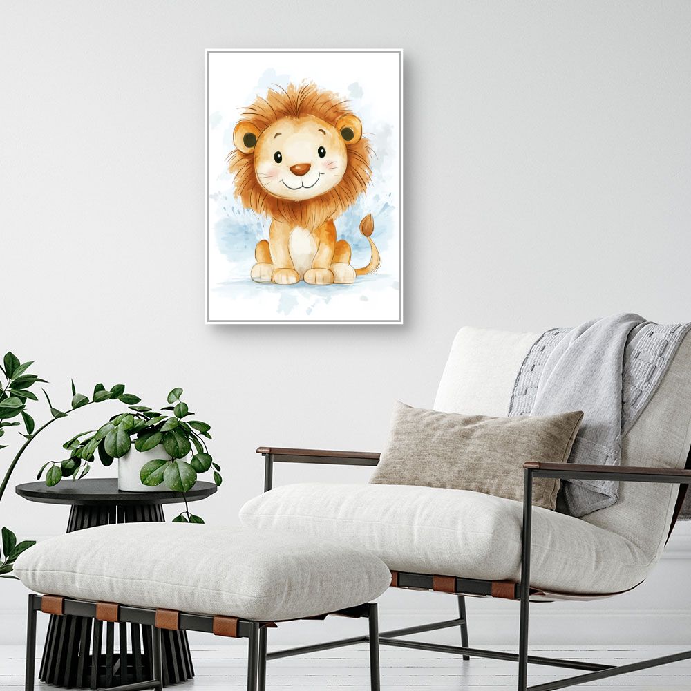 Tableau imprimé pour enfants 'Lion adorable'