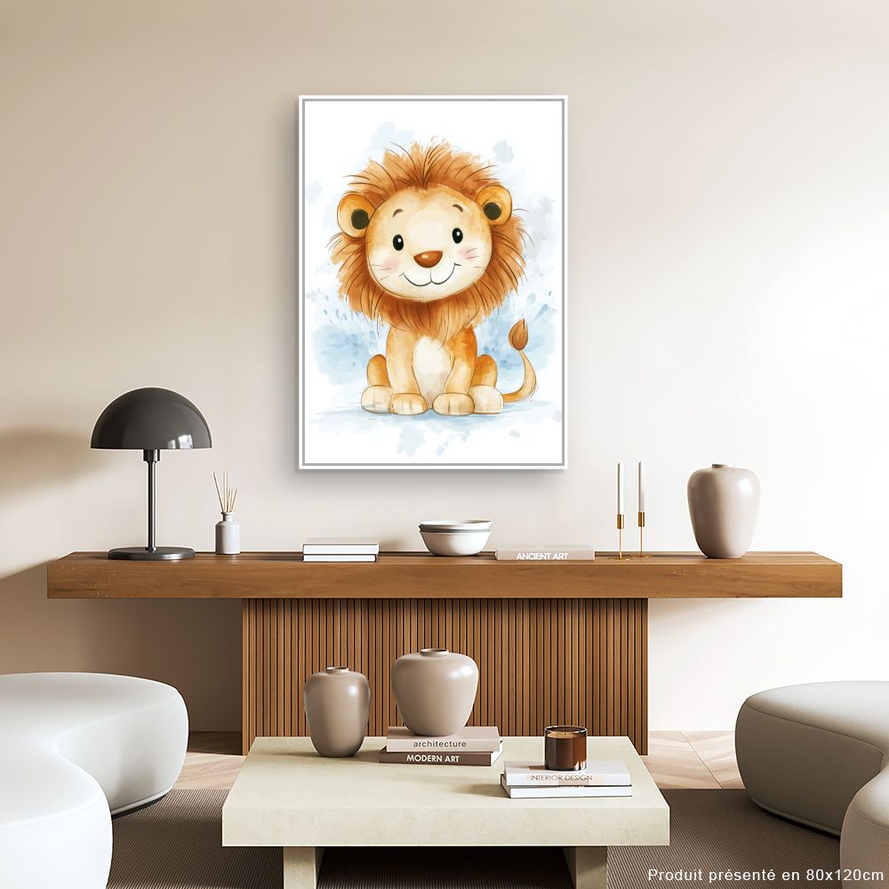 Tableau imprimé pour enfants 'Lion adorable'