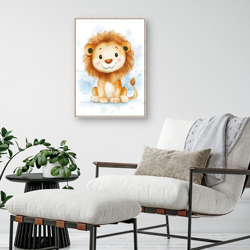 Tableau imprimé pour enfants 'Lion adorable'