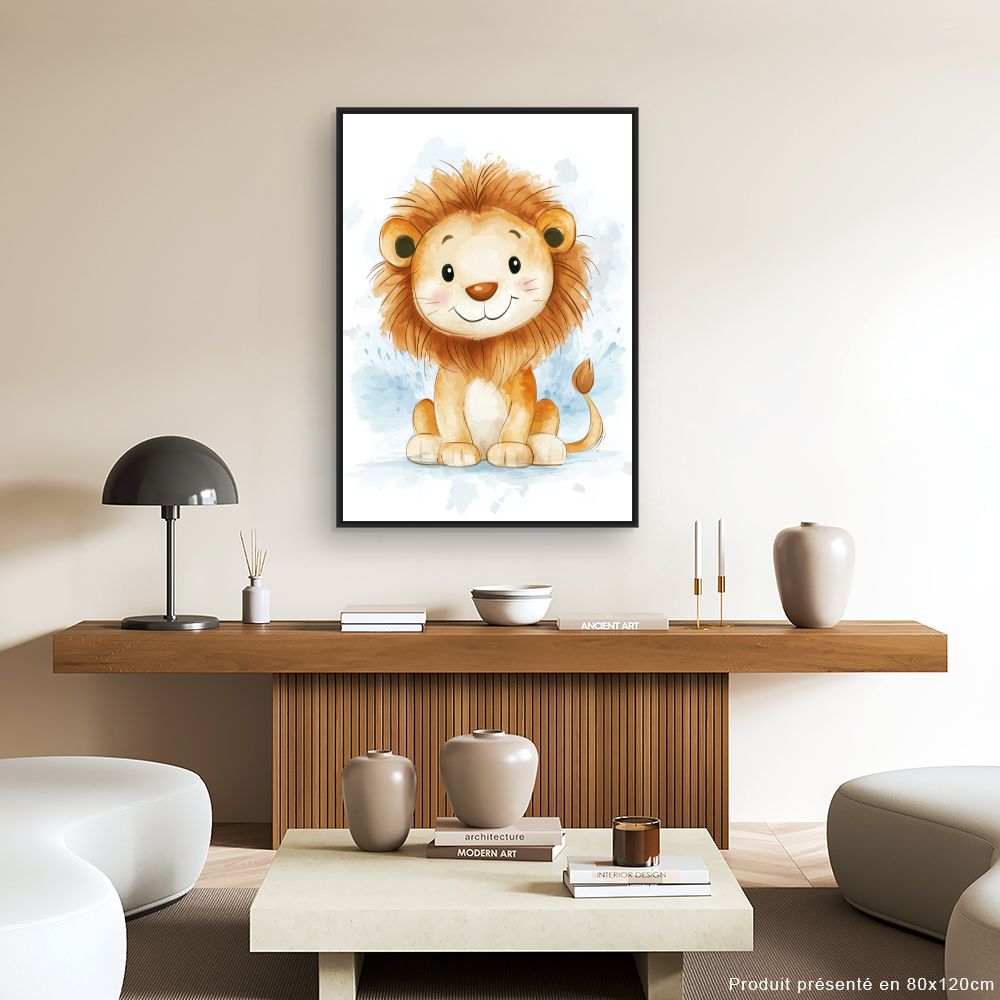 Tableau imprimé pour enfants 'Lion adorable'