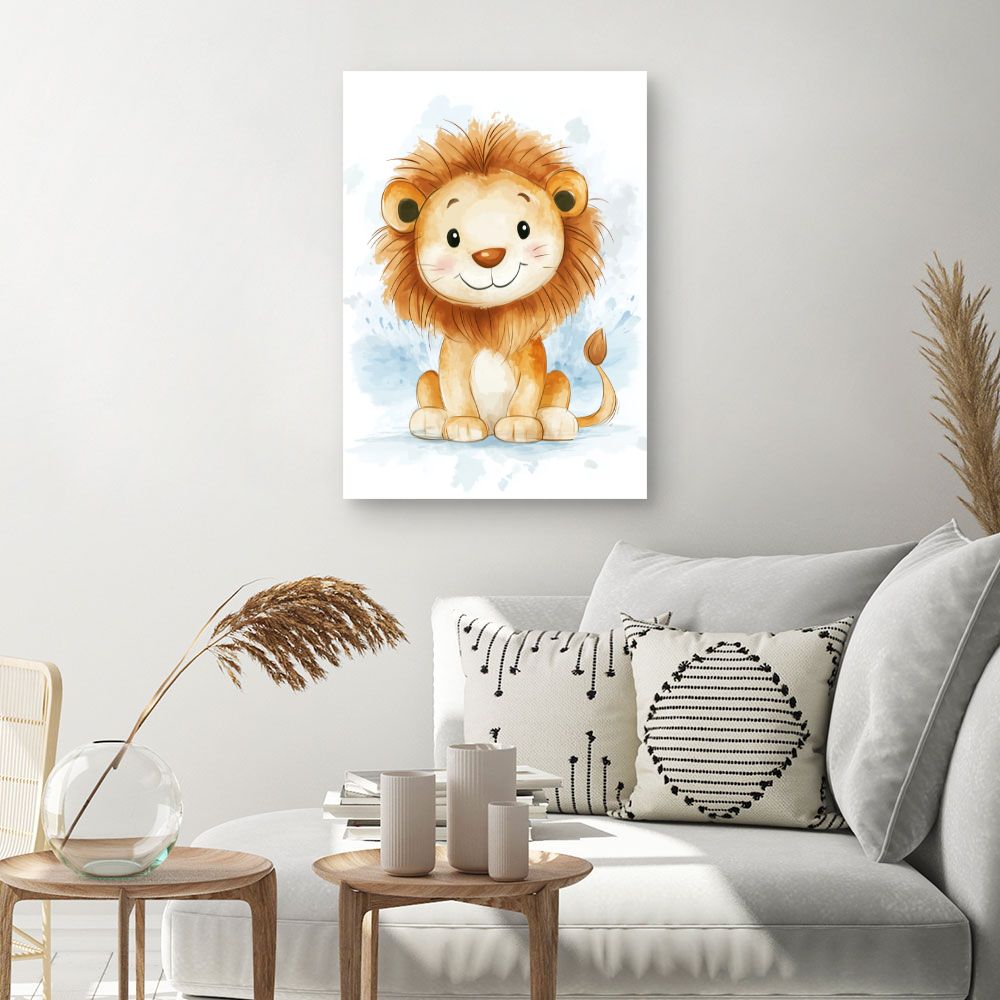 Tableau imprimé pour enfants 'Lion adorable'