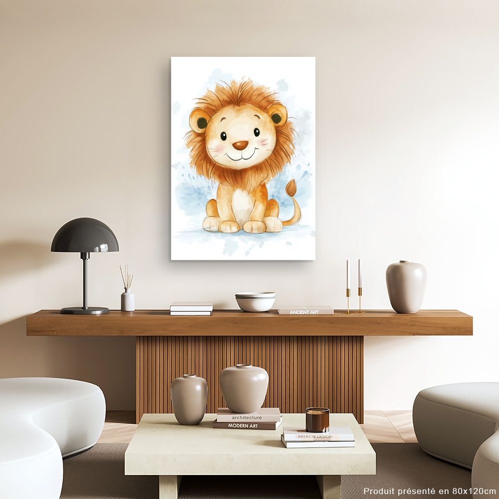 Tableau imprimé pour enfants 'Lion adorable'