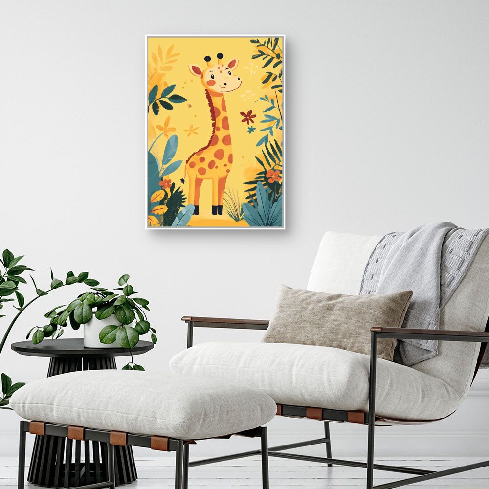 Tableau imprimé pour enfants 'Girafe joyeuse'