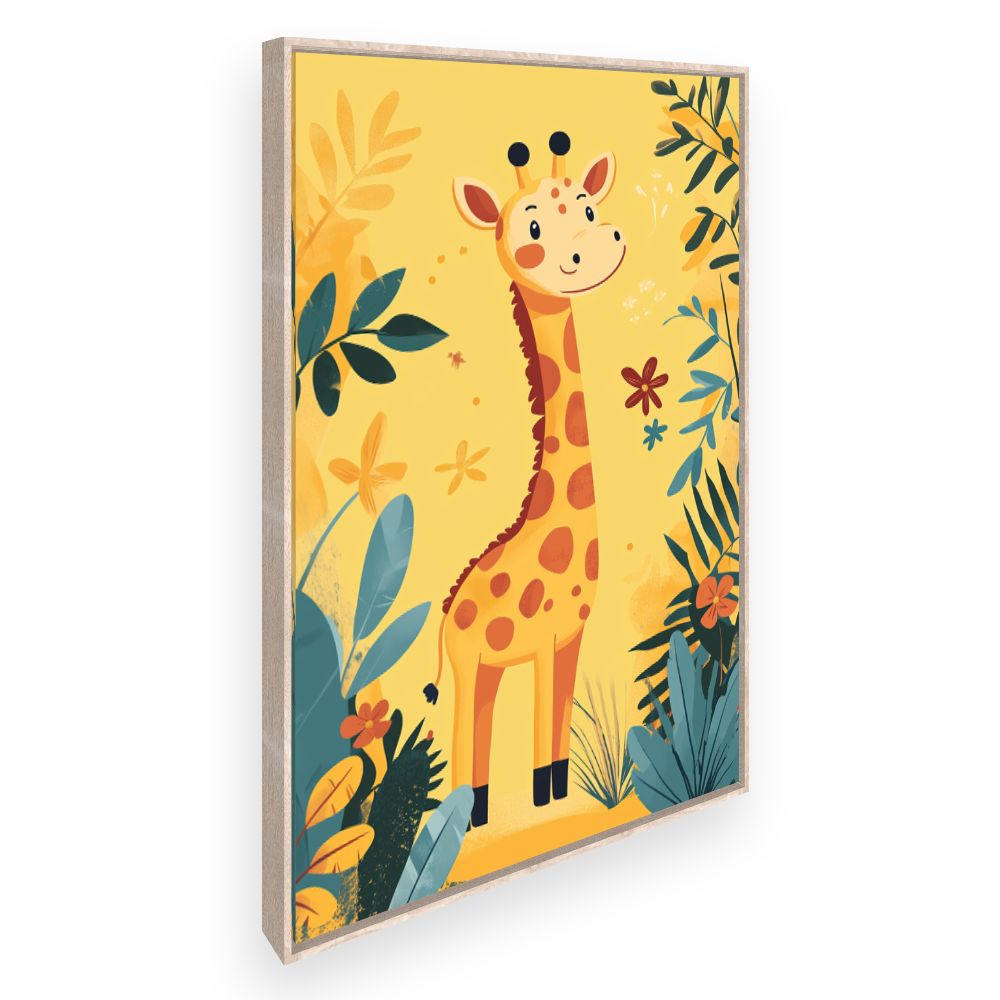 Tableau imprimé pour enfants 'Girafe joyeuse'