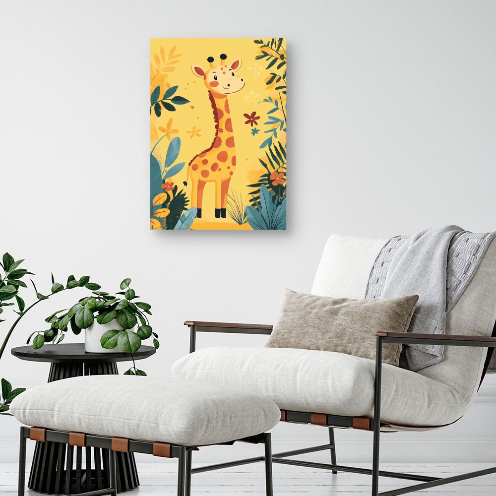 Tableau imprimé pour enfants 'Girafe joyeuse'