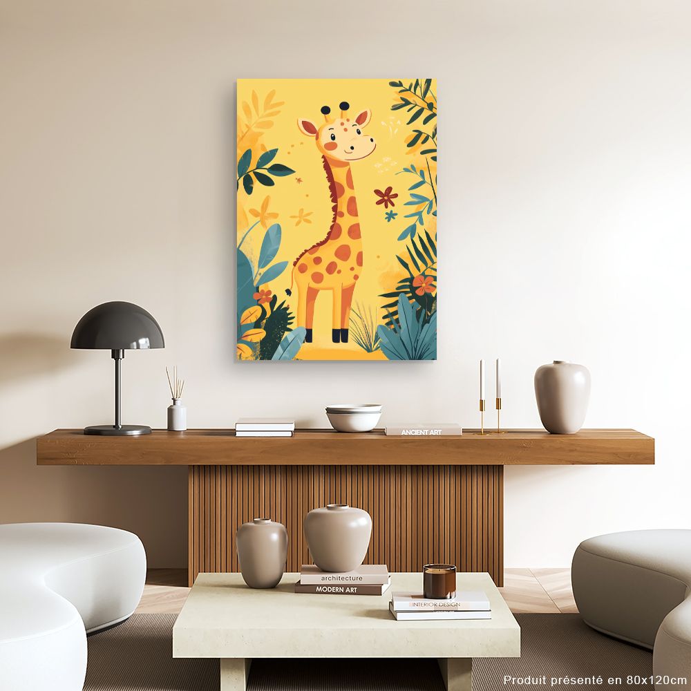 Tableau imprimé pour enfants 'Girafe joyeuse'