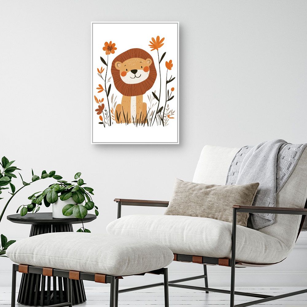 Tableau imprimé pour enfants 'Lion charmant'
