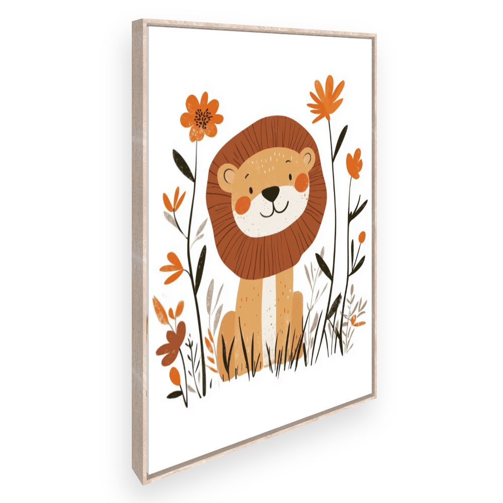 Tableau imprimé pour enfants 'Lion charmant'