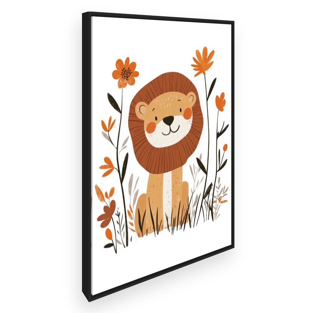 Tableau imprimé pour enfants 'Lion charmant'