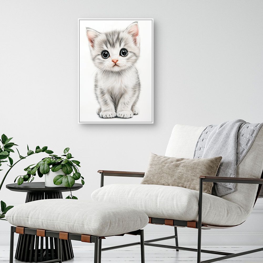 Tableau imprimé pour enfants 'Chaton adorable'