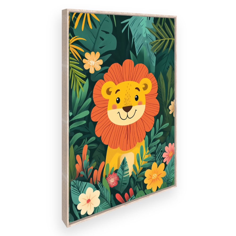 Tableau imprimé pour enfants 'Lion joyeux'