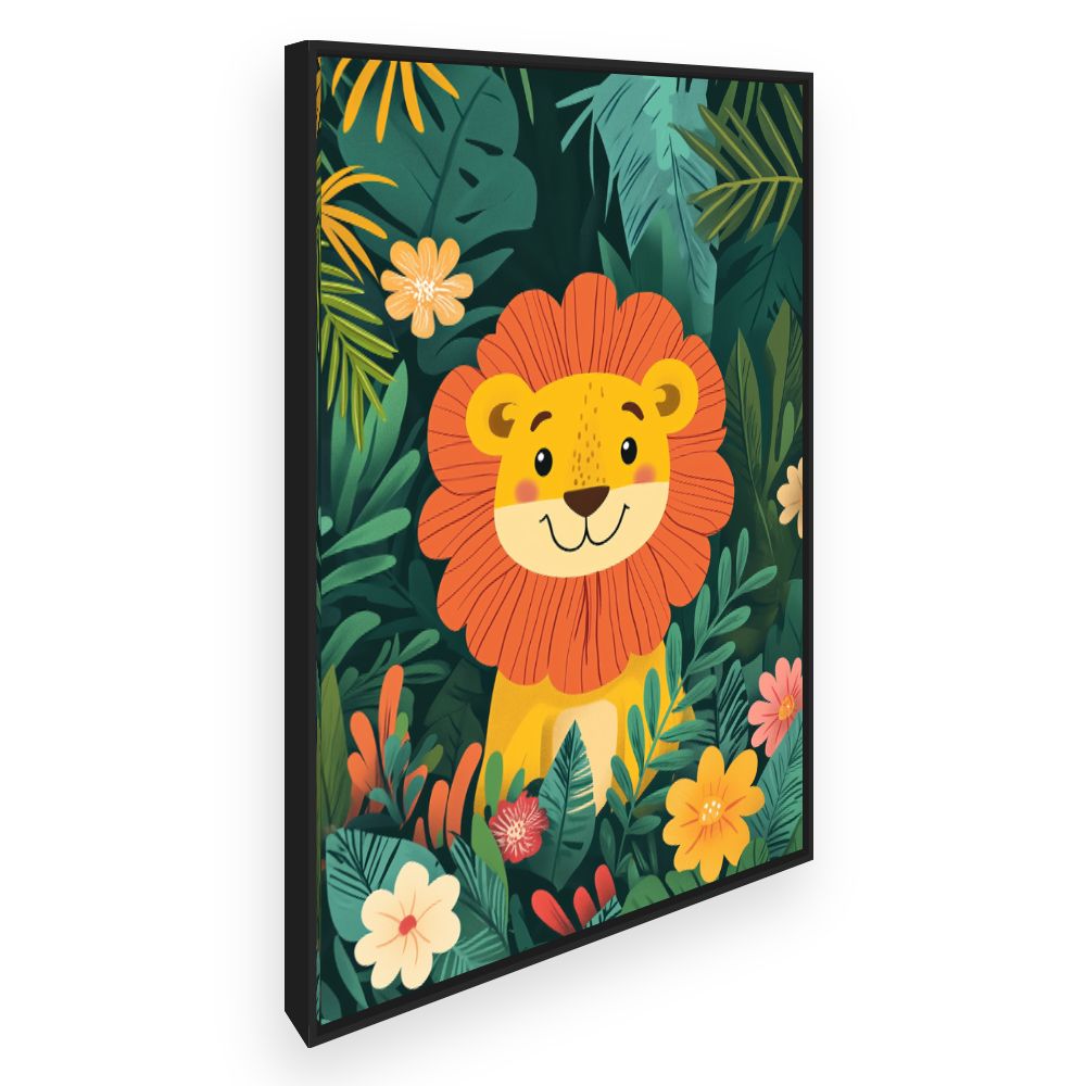Tableau imprimé pour enfants 'Lion joyeux'