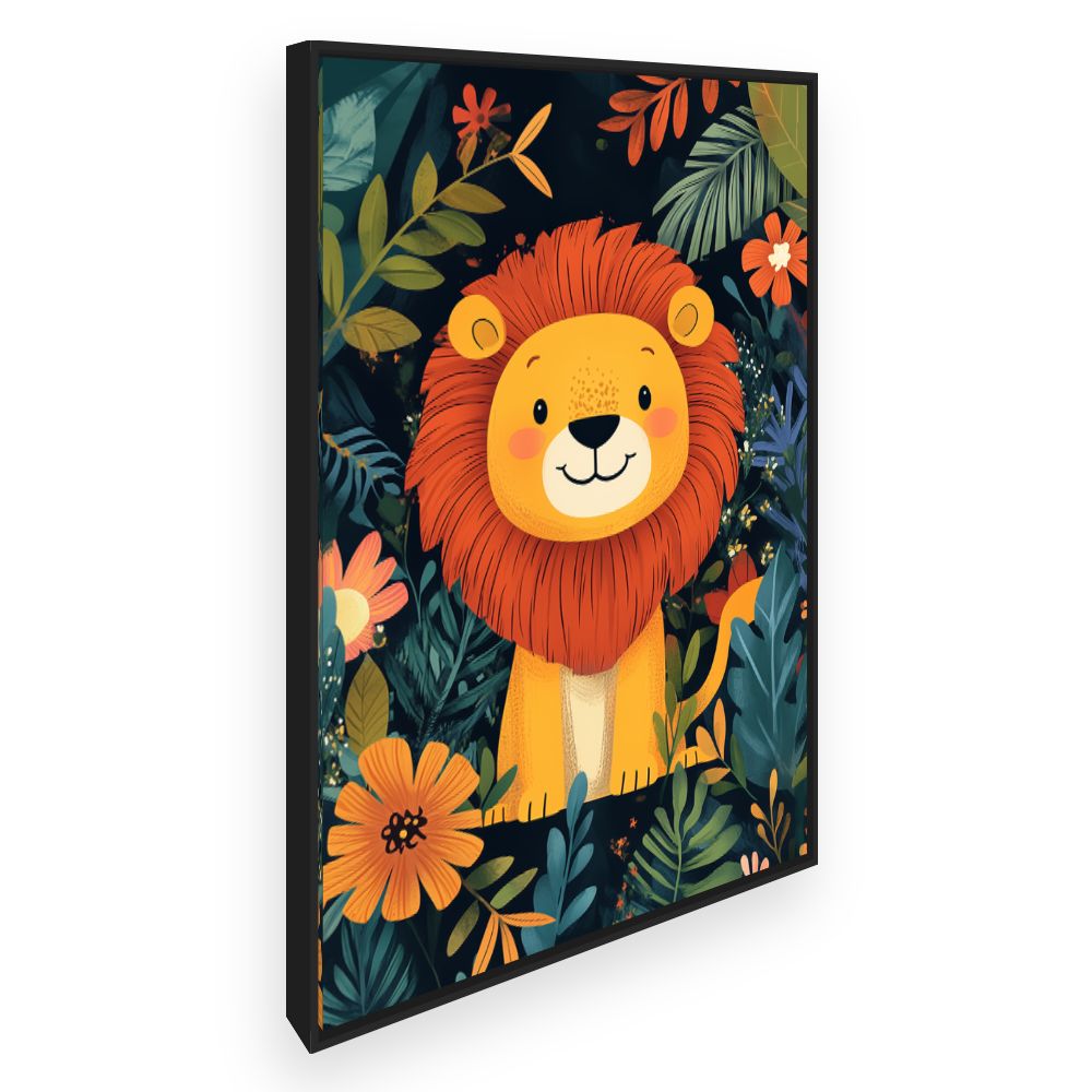 Tableau imprimé pour enfants 'Lion joyeux'