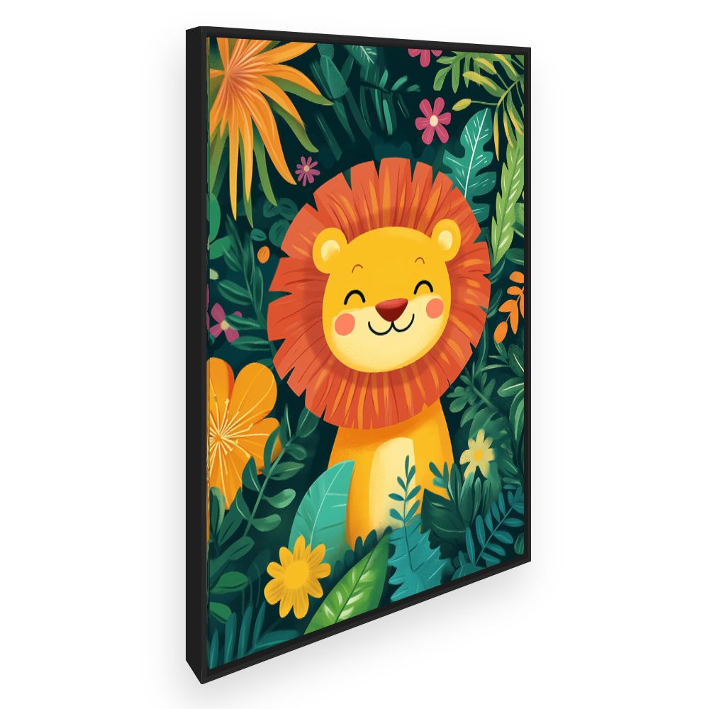 Tableau imprimé pour enfants 'Lion joyeux'