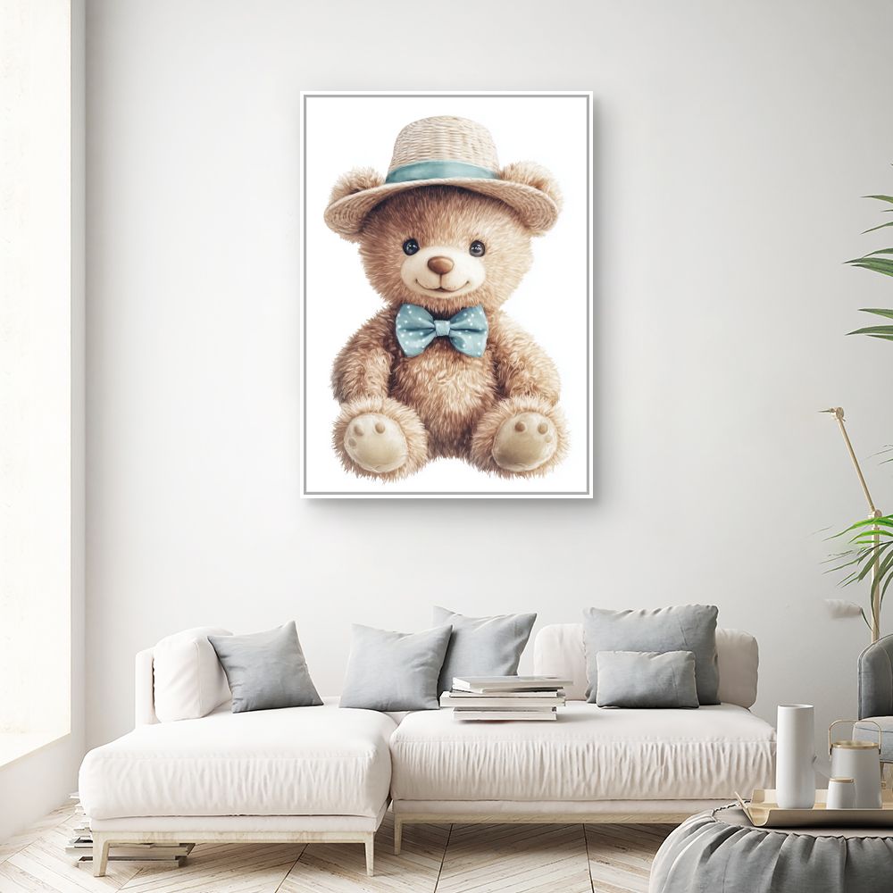 Tableau imprimé pour enfants 'Ours raffiné'