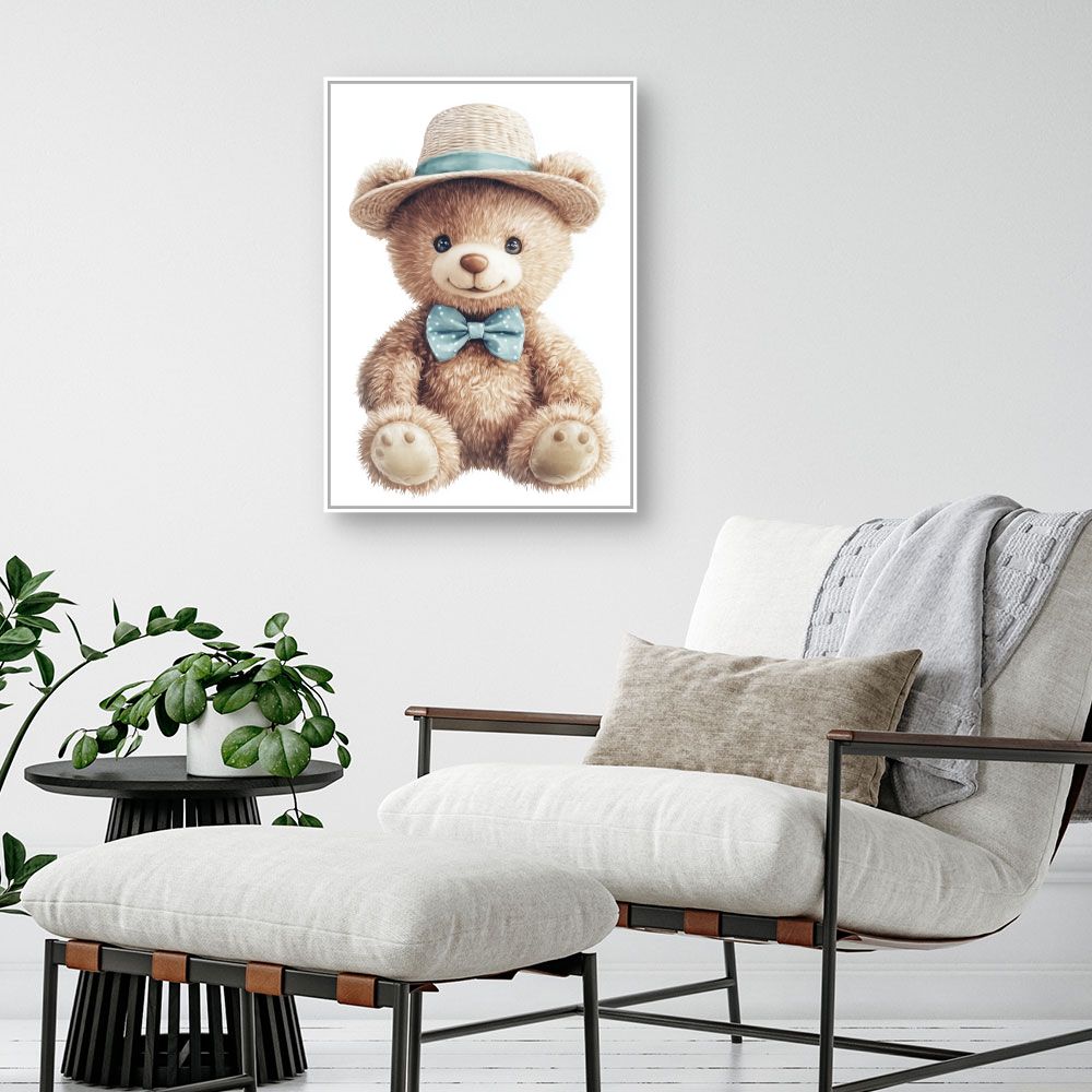 Tableau imprimé pour enfants 'Ours raffiné'