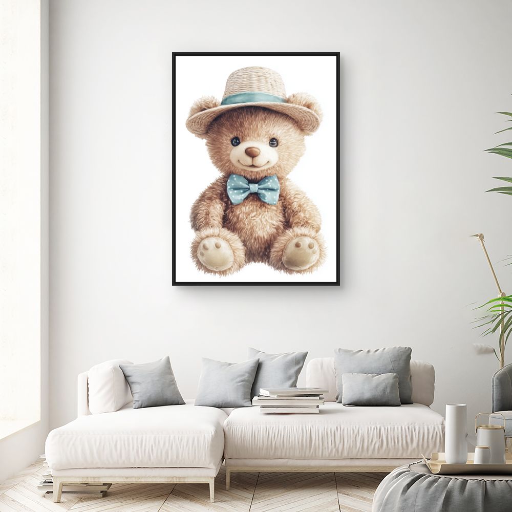 Tableau imprimé pour enfants 'Ours raffiné'