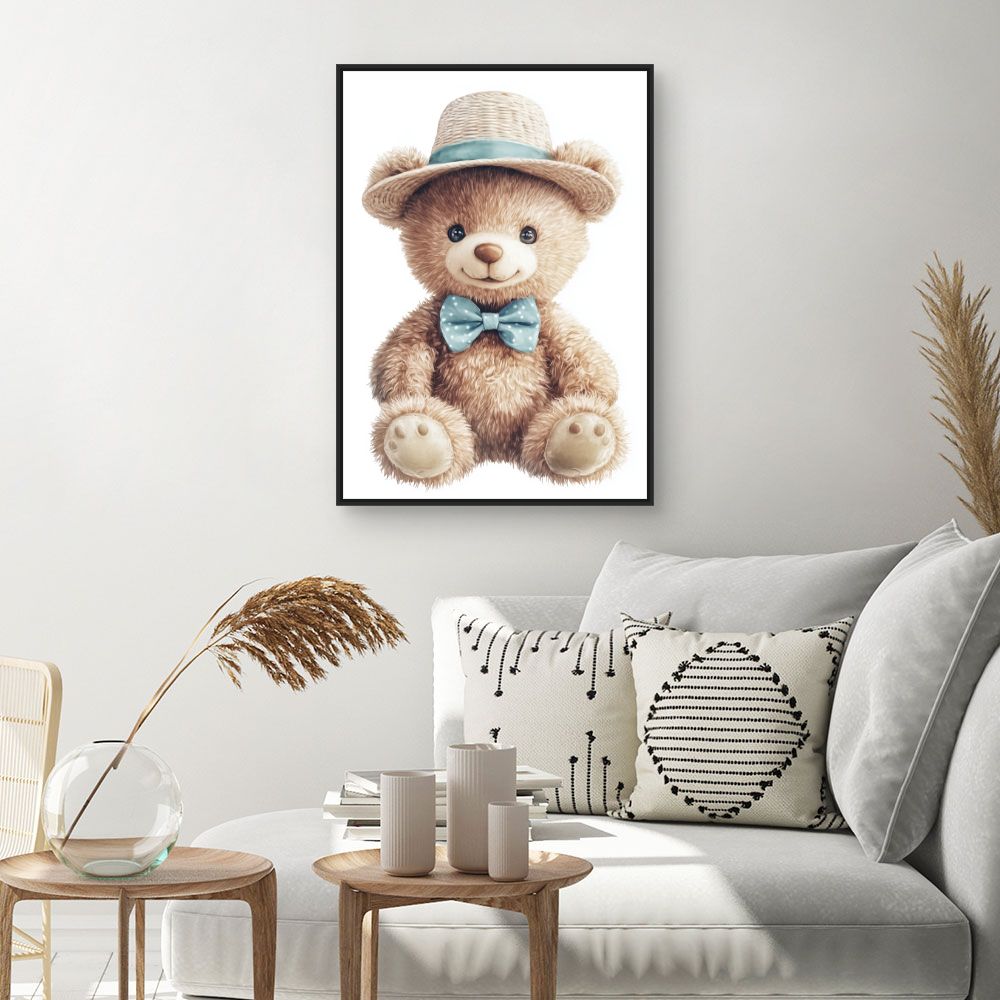 Tableau imprimé pour enfants 'Ours raffiné'