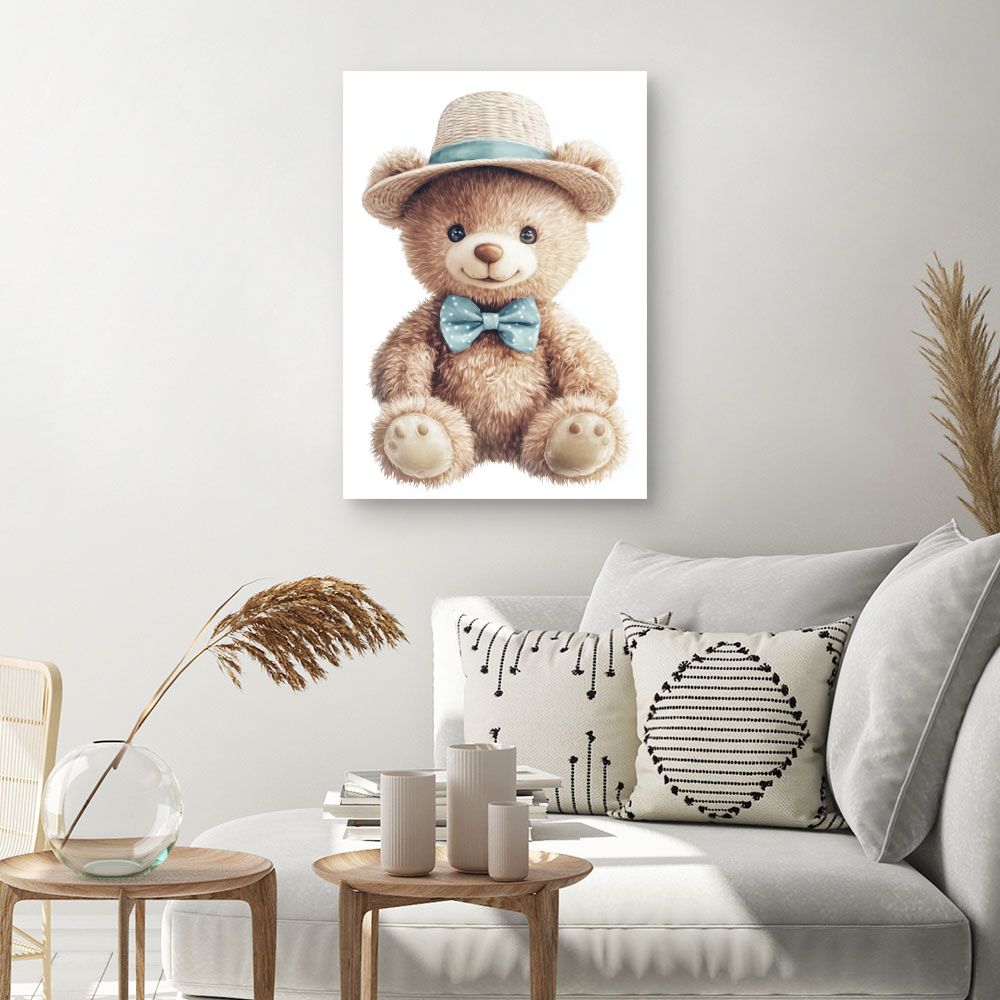 Tableau imprimé pour enfants 'Ours raffiné'