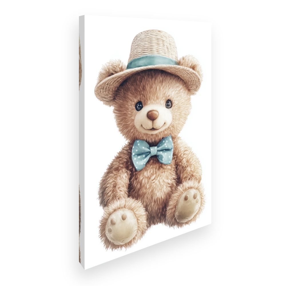 Tableau imprimé pour enfants 'Ours raffiné'