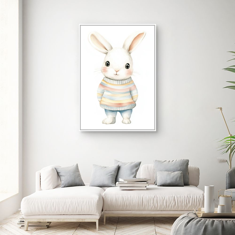 Tableau imprimé pour enfants 'Lapin adorable'