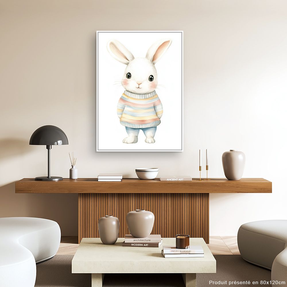 Tableau imprimé pour enfants 'Lapin adorable'
